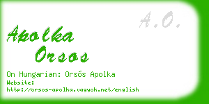 apolka orsos business card